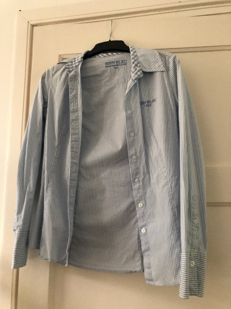 Bien Bleu blouse maat S wit / lichtblauw, Blauw, Ophalen of Verzenden, Zo goed als nieuw, Maat 36 (S)