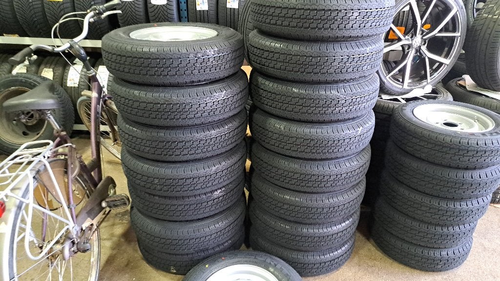 Komplete 13 inch aanhanger wielen 165R13C 96/94 steel 5/112, Ophalen, Nieuw