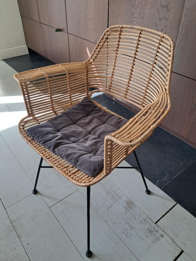 HK Living Rotan Eetkamerstoelen, Huis en Inrichting, Ophalen, Gebruikt, Bruin, Riet of Rotan
