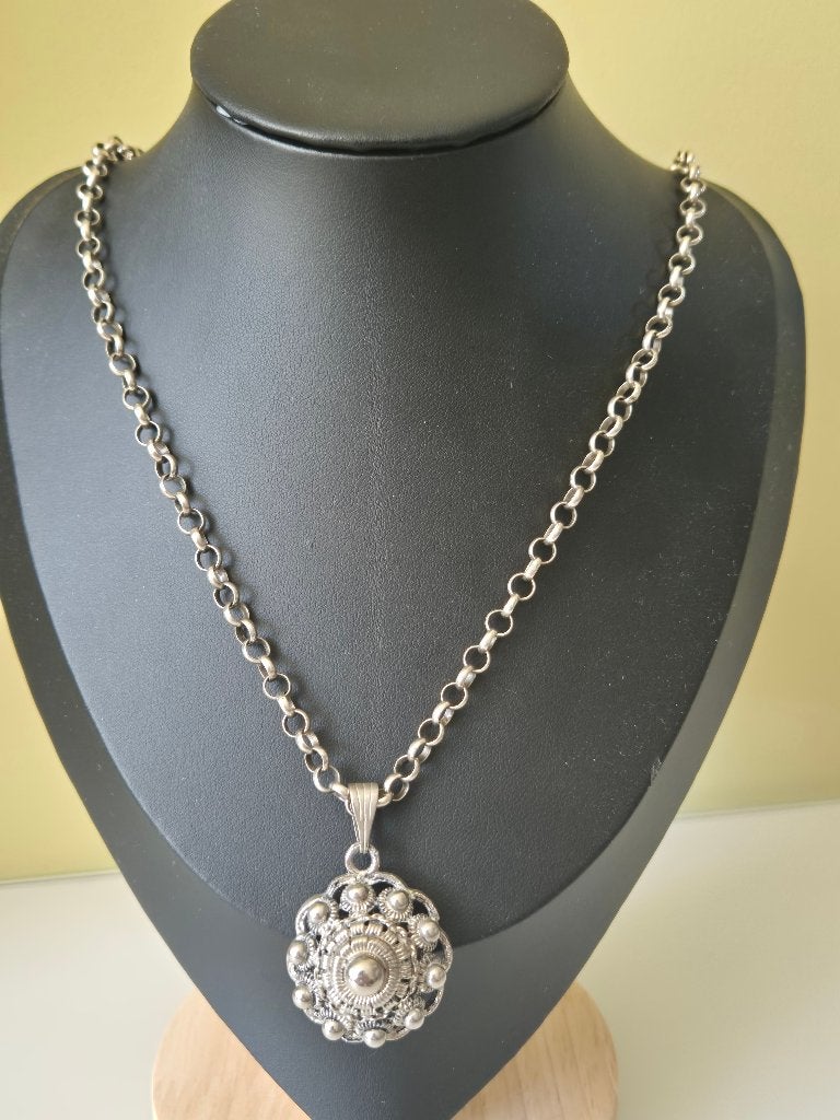 Zilveren jasseron ketting met een hanger zeeuwse knoop 148, Sieraden, Tassen en Uiterlijk, Zilver zolder, Ophalen of Verzenden