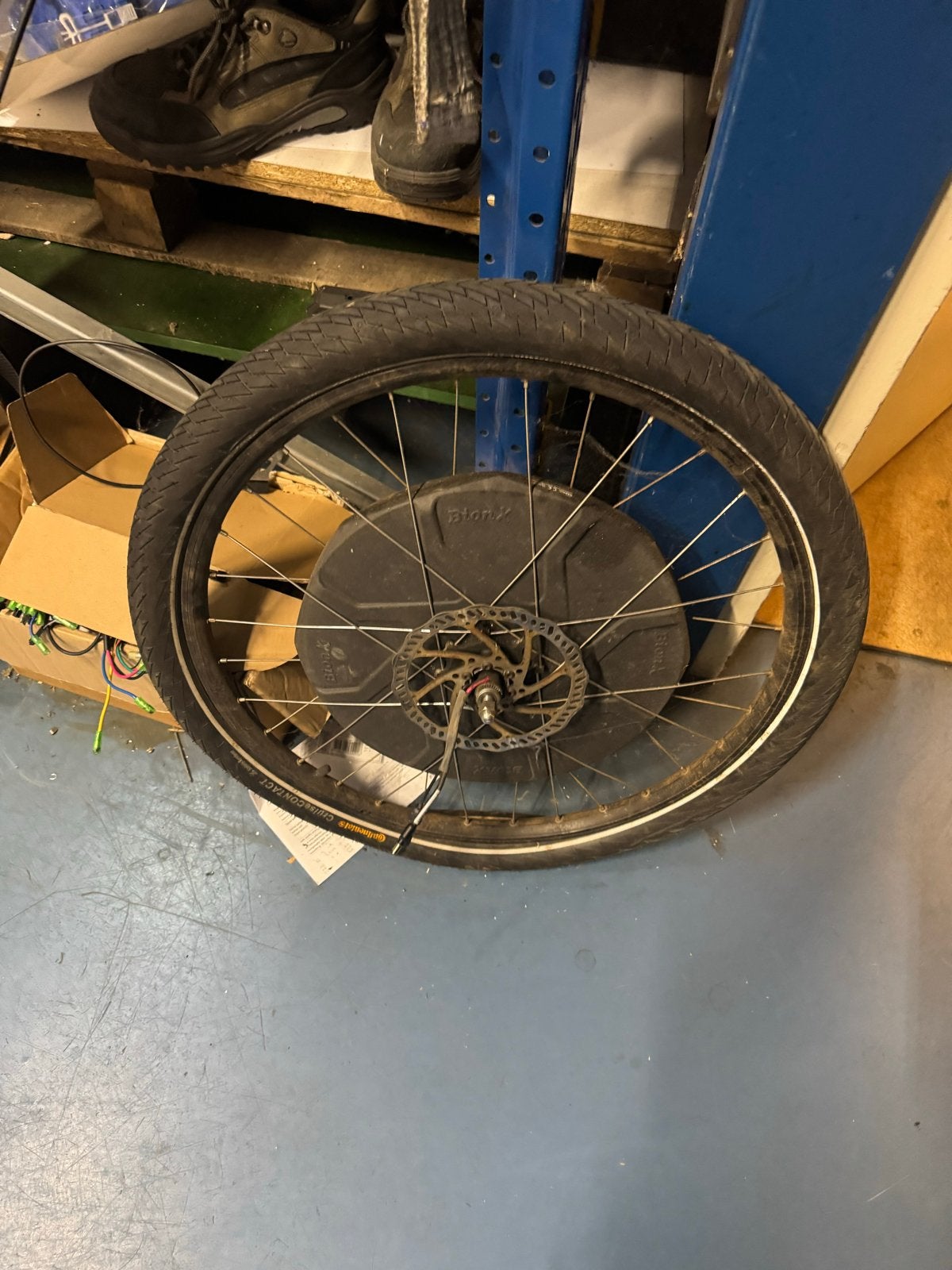 BionX E-bike achterwiel met motor en schijfrem, Gebruikt, Ophalen of Verzenden, Aluminium, Elektrische fiets