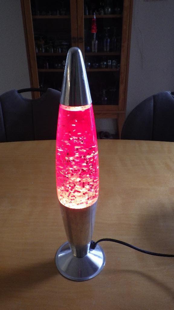 prachtige lava lamp (rood), Ophalen of Verzenden, Gebruikt, Glas, Minder dan 50 cm