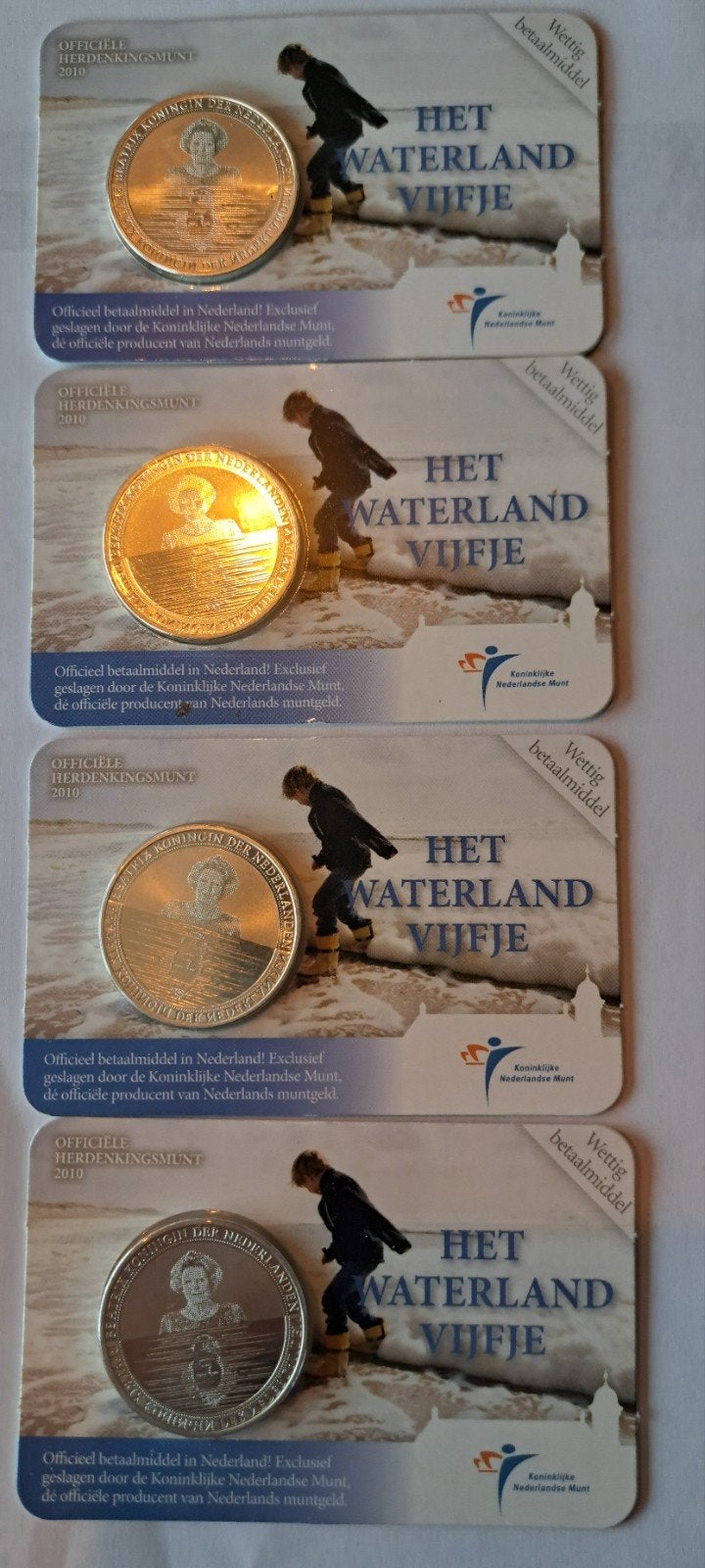 Het Waterland Vijfje 2010 - Zwaar Verzilverde Munten Set, Postzegels en Munten, Munten | Nederland, Setje, Koningin Beatrix, Zilver