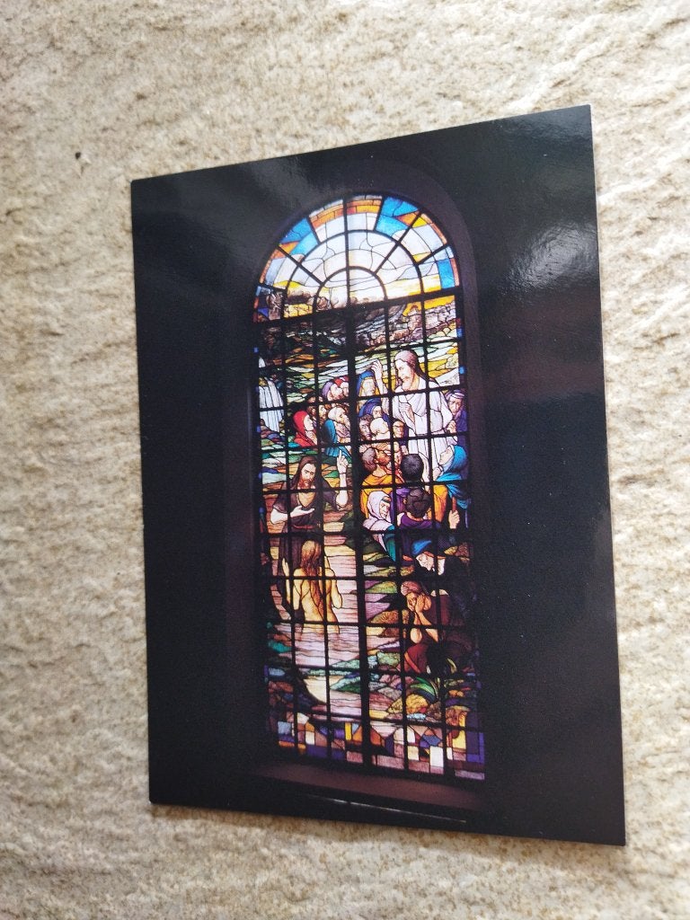 Ansichtkaart Sliedrecht Grote Kerk raam doop, Verzamelen, Ophalen of Verzenden, 1980 tot heden, Gelopen, Zuid-Holland