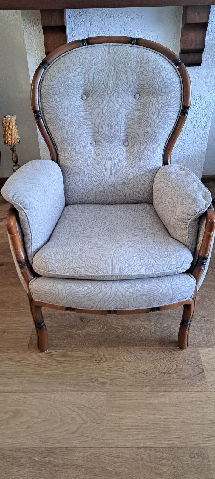Vintage fauteuil jaren 70/80 – professioneel hergestoffeerd, Ophalen, Gebruikt, 75 tot 100 cm, Stof