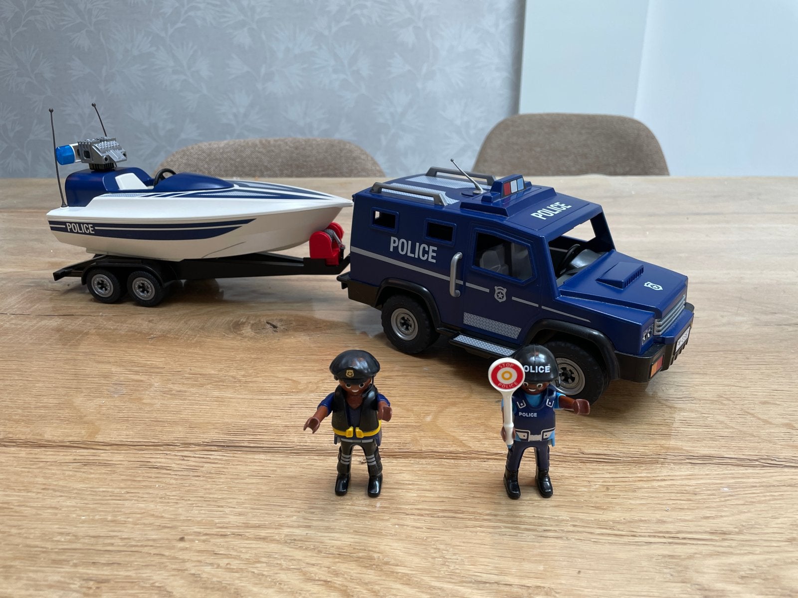 Playmobil Politie Bus met Speedboot en Agenten, Ophalen of Verzenden, Gebruikt, Jongen of Meisje