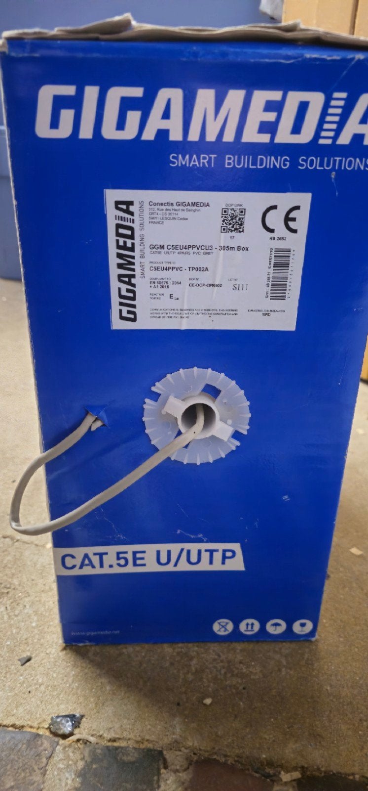 Gigamedia Cat 5E U/UTP Netwerkkabel - 305m, Ophalen of Verzenden, Nieuw
