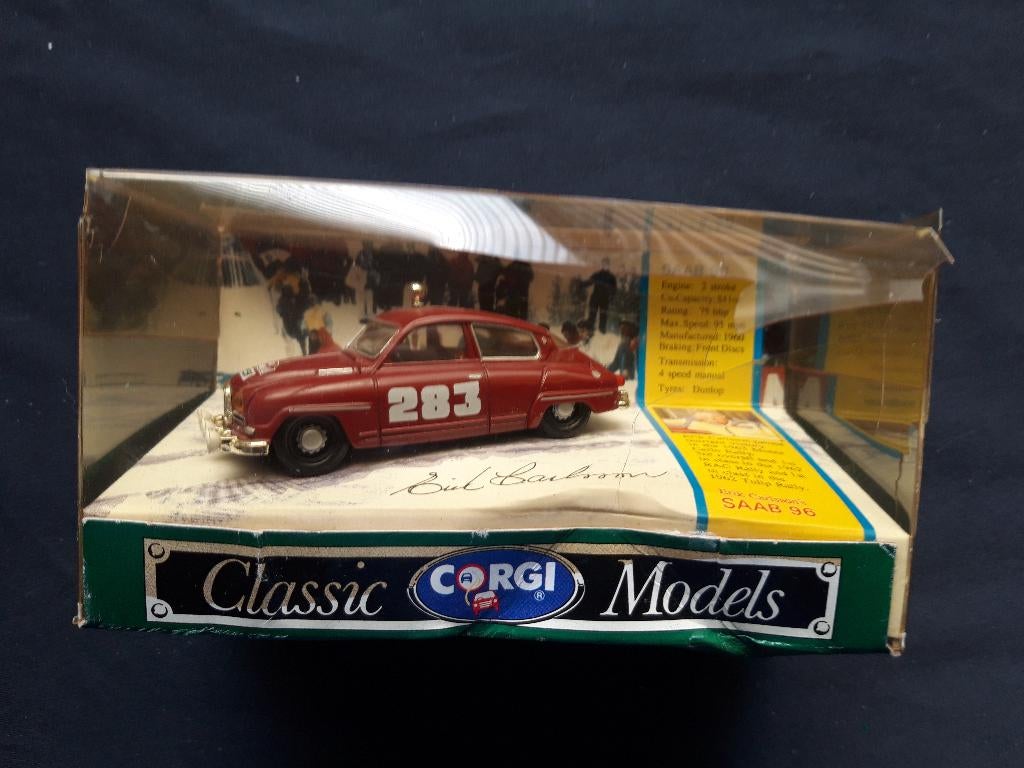 Saab 96 Rallye - Eric Carlsson - Corgi Toys - 1 :43, Hobby en Vrije tijd, Modelauto's | 1:43, Zo goed als nieuw, Auto, Corgi, Ophalen of Verzenden