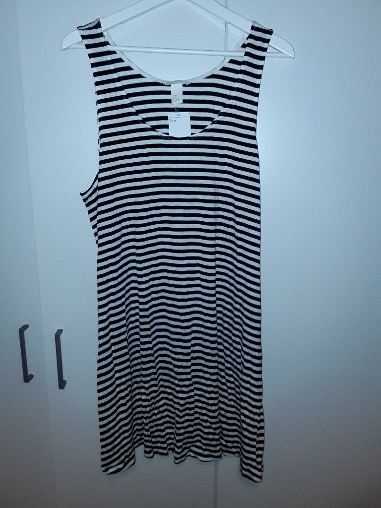 H&M Zwart/Wit Gestreepte Jurk Maat XL NIEUW, H&M, Wit, Maat 46/48 (XL) of groter, Nieuw