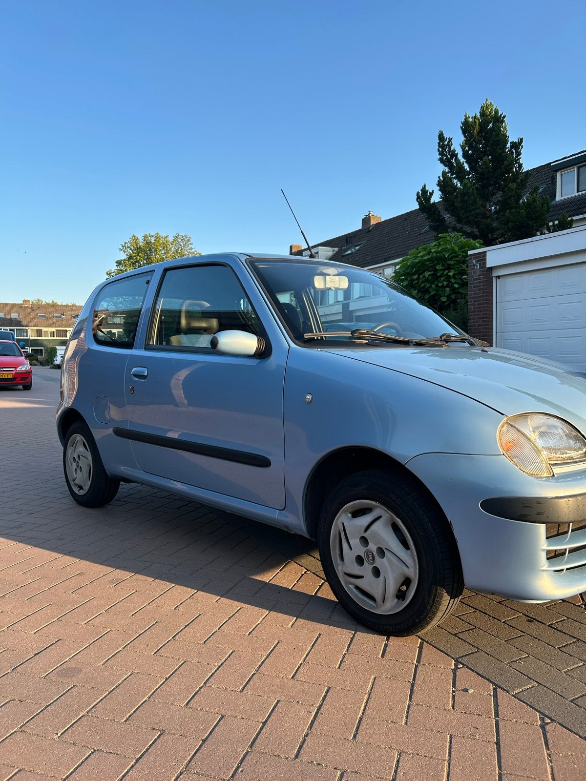 Fiat Seicento 1.1 2002 Blauw Grijs metallic, Auto's, Voorwielaandrijving, Metallic lak, Stof, Zwart