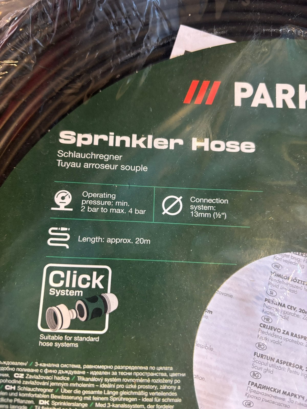 Parkside Sprinkler Slang 2x 20m - Nieuw in verpakking, Ophalen of Verzenden, Nieuw, Tuinslang