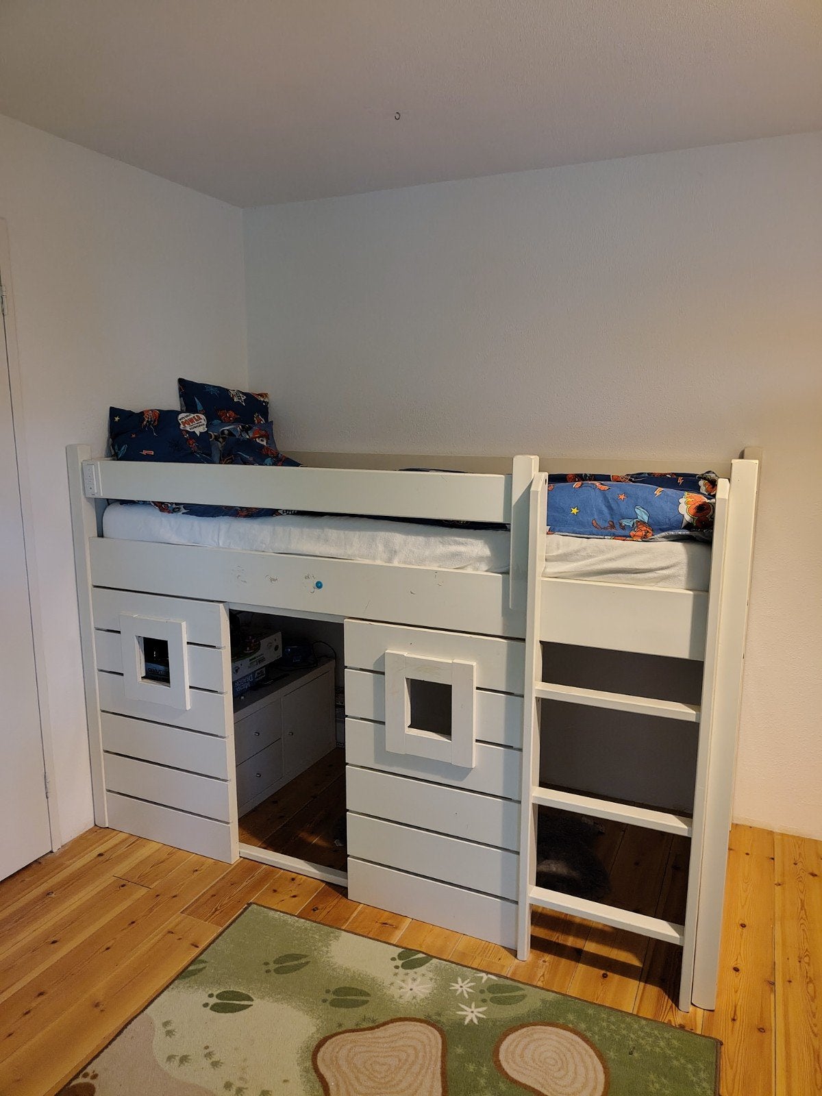 Halfhoogslaper met speelruimte - 211x102x137,5 cm, Ophalen, Eenpersoons, 210 cm, Minder dan 160 cm
