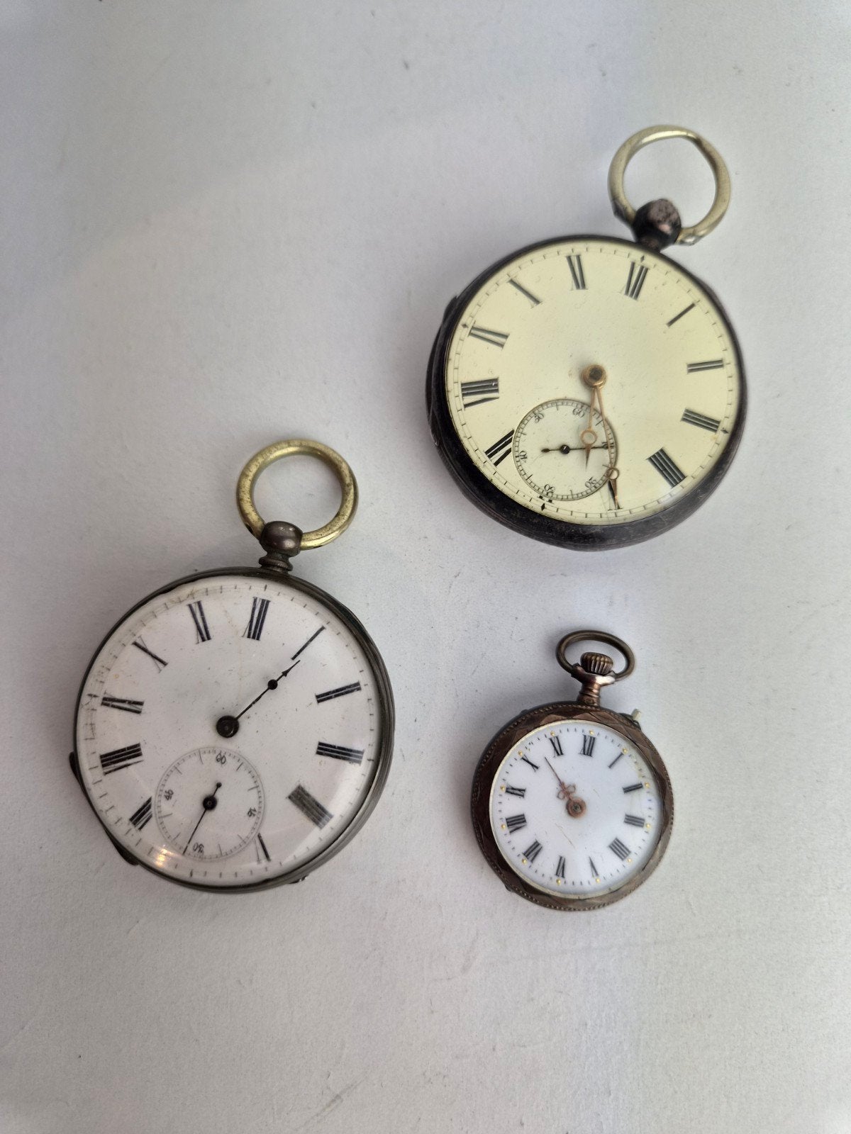 3 zakhorloges waaronder zilveren exemplaren, Ophalen of Verzenden, Zilver, Overige typen, Verguld