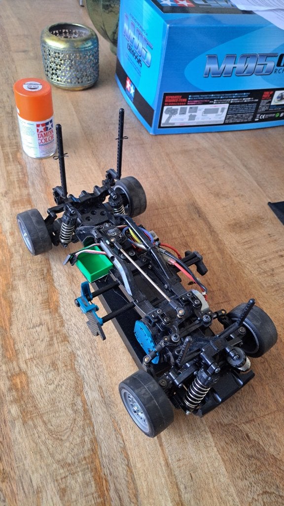 Tamiya NSU Prinz 1:10 en Dubbel asser Auto Carier, Ophalen of Verzenden, Zo goed als nieuw, 1:9 t/m 1:12, Auto
