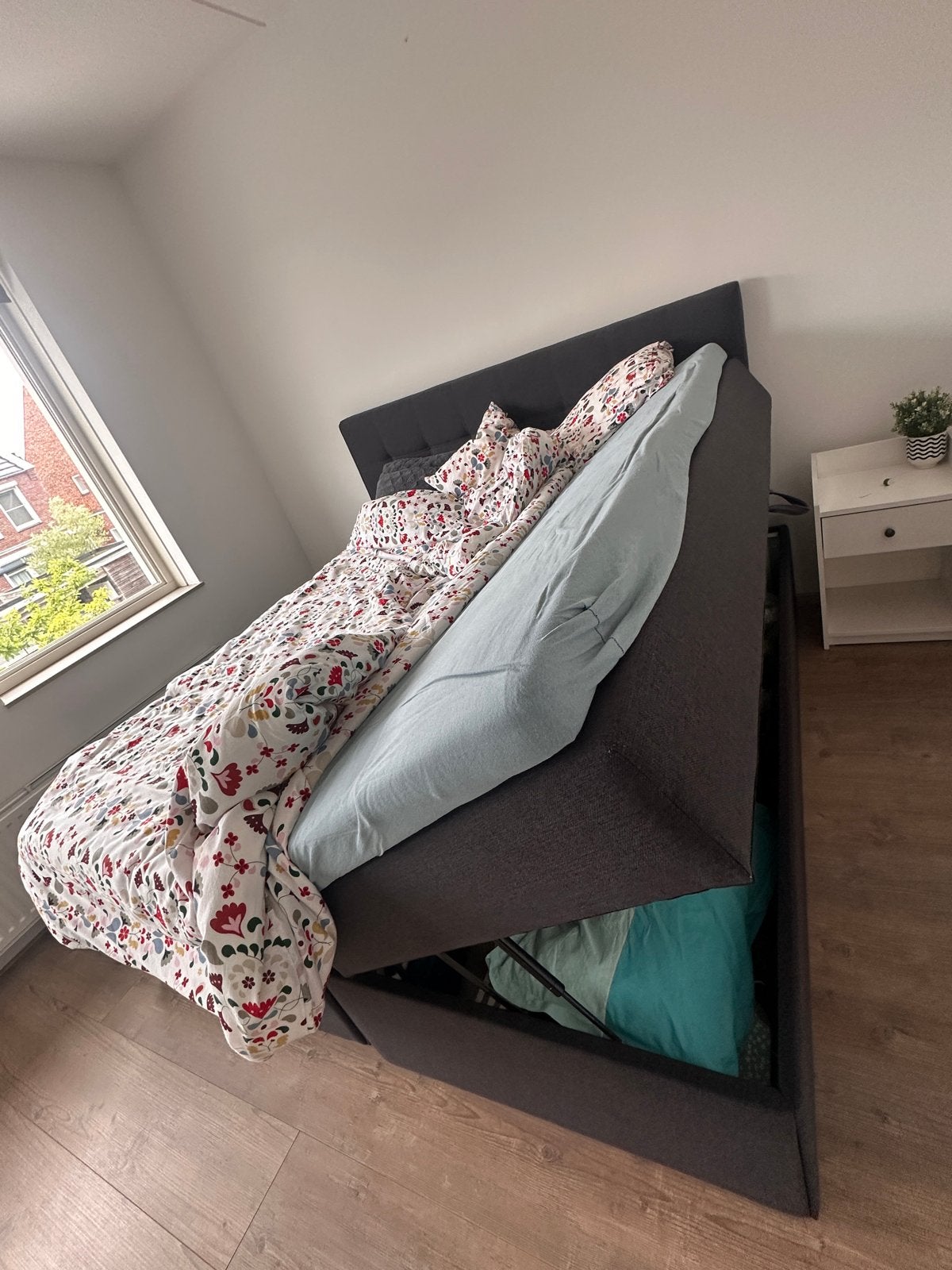 JYSK Bed met matras en opbergruimte - Goede staat, Verstelbaar, Tweepersoons, Ophalen of Verzenden, Zo goed als nieuw