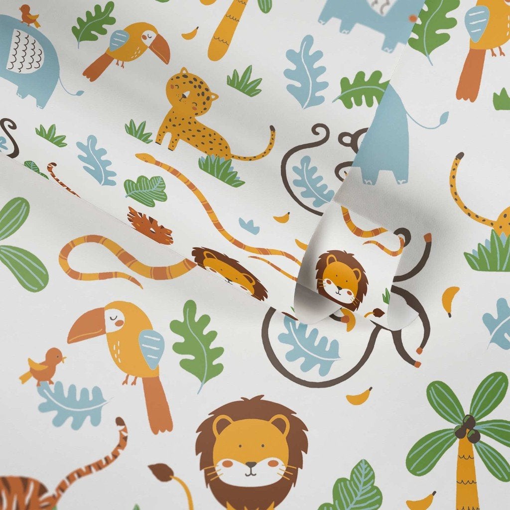 A.S. Création kleurrijk kinderkamer Behang Jungle, Natuurlijk, Overige merken, Ophalen of Verzenden, Geel