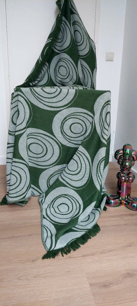 Vintage Space Age Plaid Sprei  Jaren 70 Retro  (225x175), Eu, Eu, Overige materialen, Tweepersoons