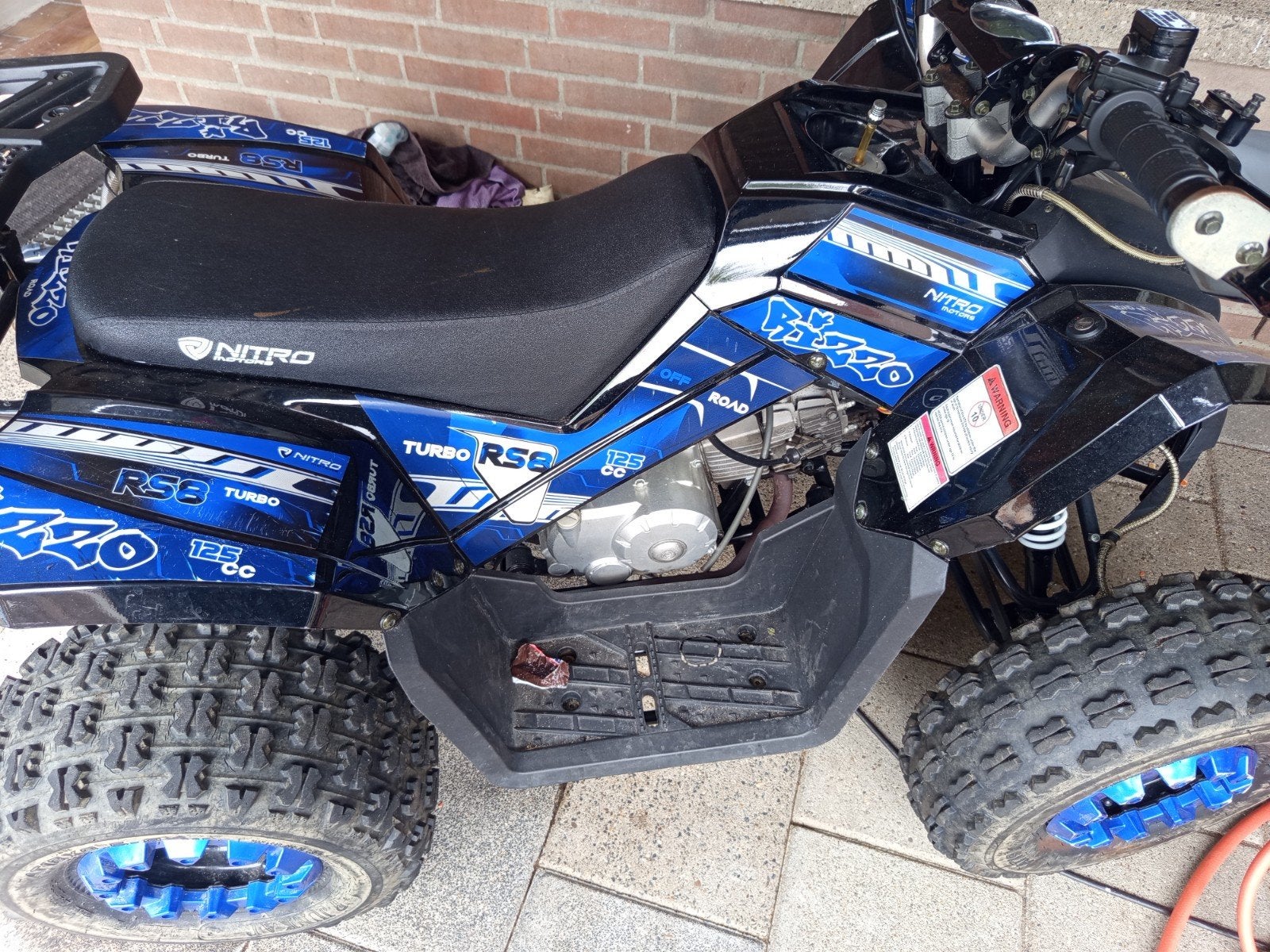 Nitro RS9 125cc Quad - Zwart/Blauw, Fietsen en Brommers, Minibikes, Midibikes en Pitbikes, Ophalen of Verzenden
