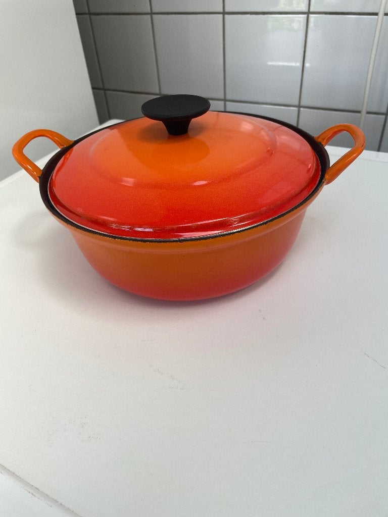 le creuset braadpan 24 cm, Gebruikt, PFAS-vrij, Le Creuset, Ophalen of Verzenden