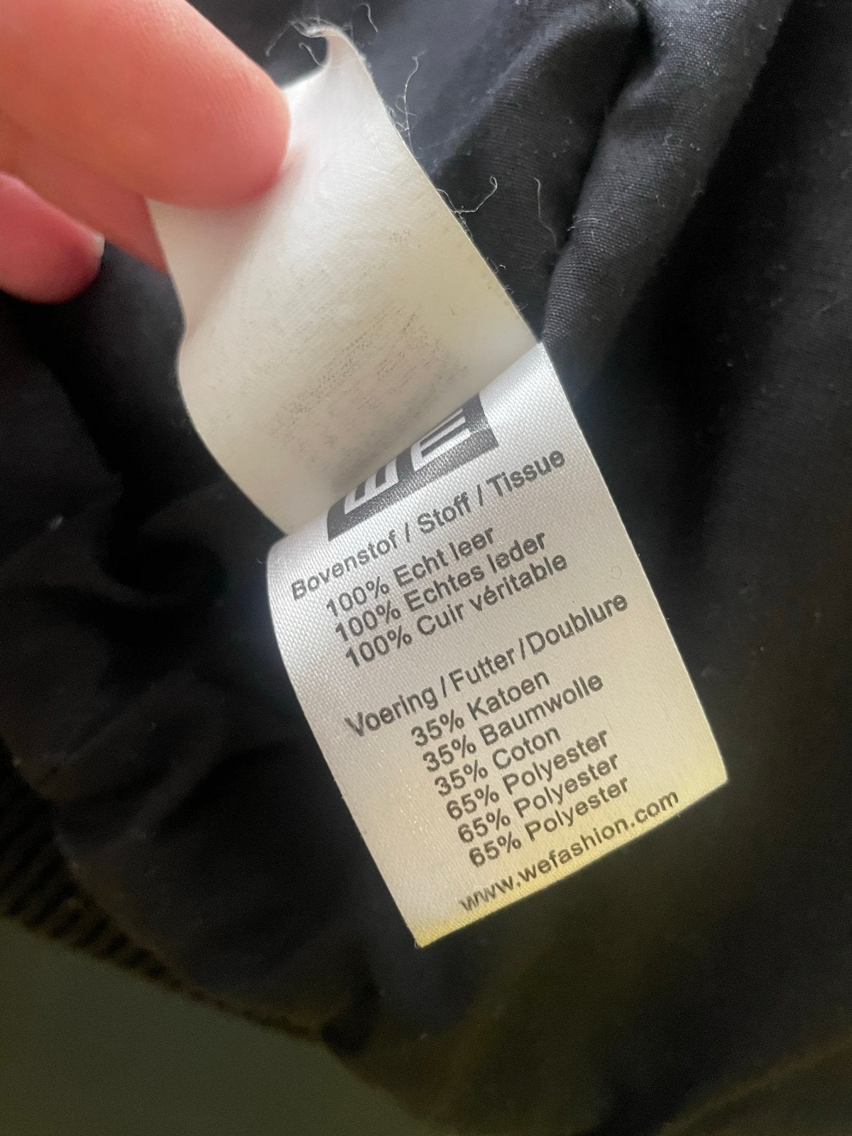 WE Fashion Leren Jas - Grijs, Maat M, Ophalen of Verzenden, Zo goed als nieuw, Maat 48/50 (M), Grijs