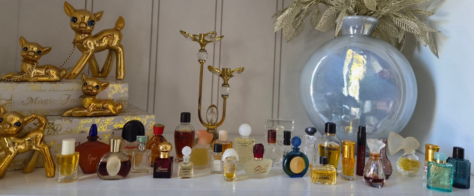 31 Vintage Miniatuur Parfumflesjes - Leeg en Vol, Ophalen of Verzenden, Gebruikt