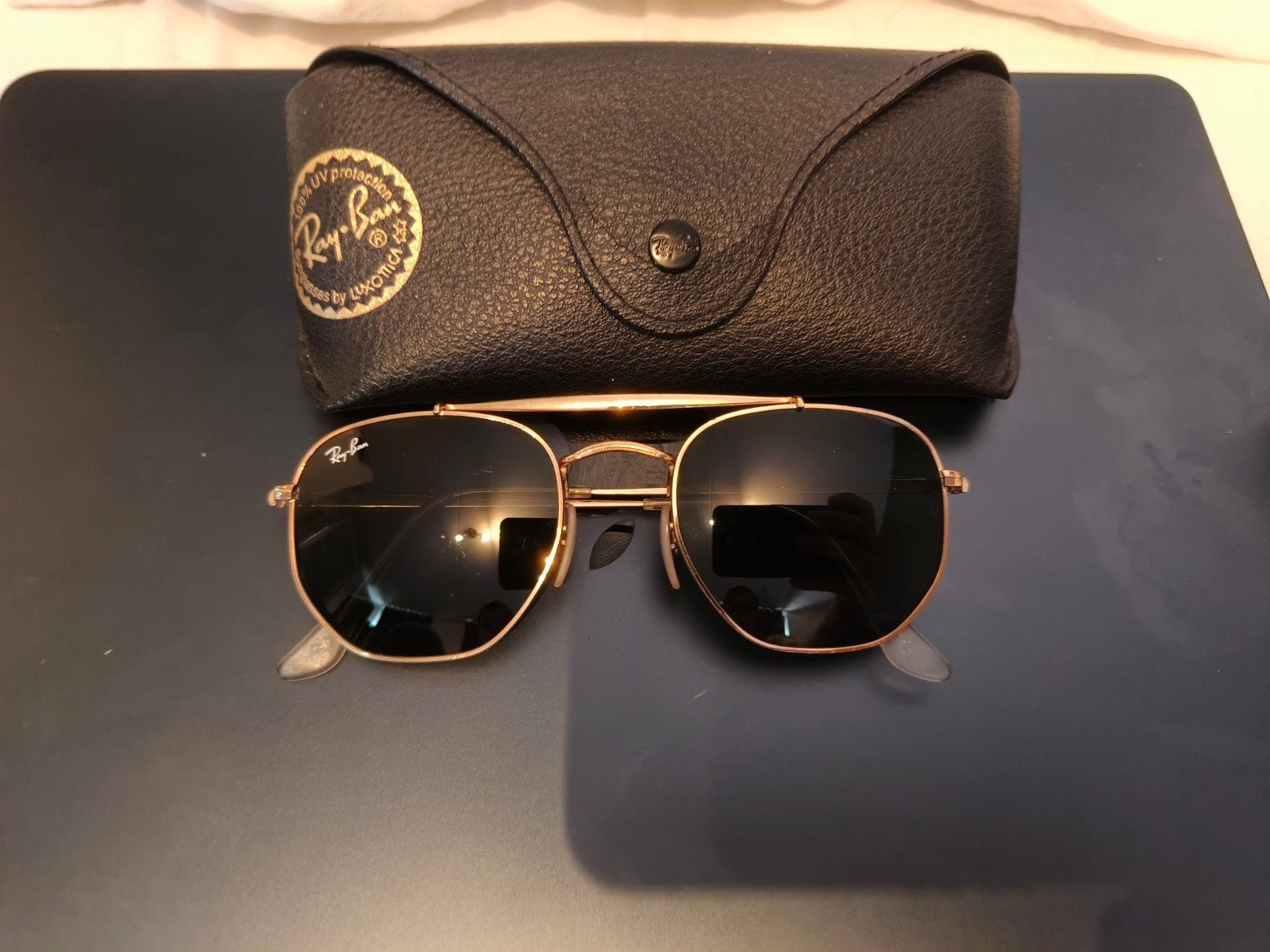 Ray-Ban The Marshal Zonnebril, Gebruikt, Zonnebril, Zwart, Ophalen of Verzenden