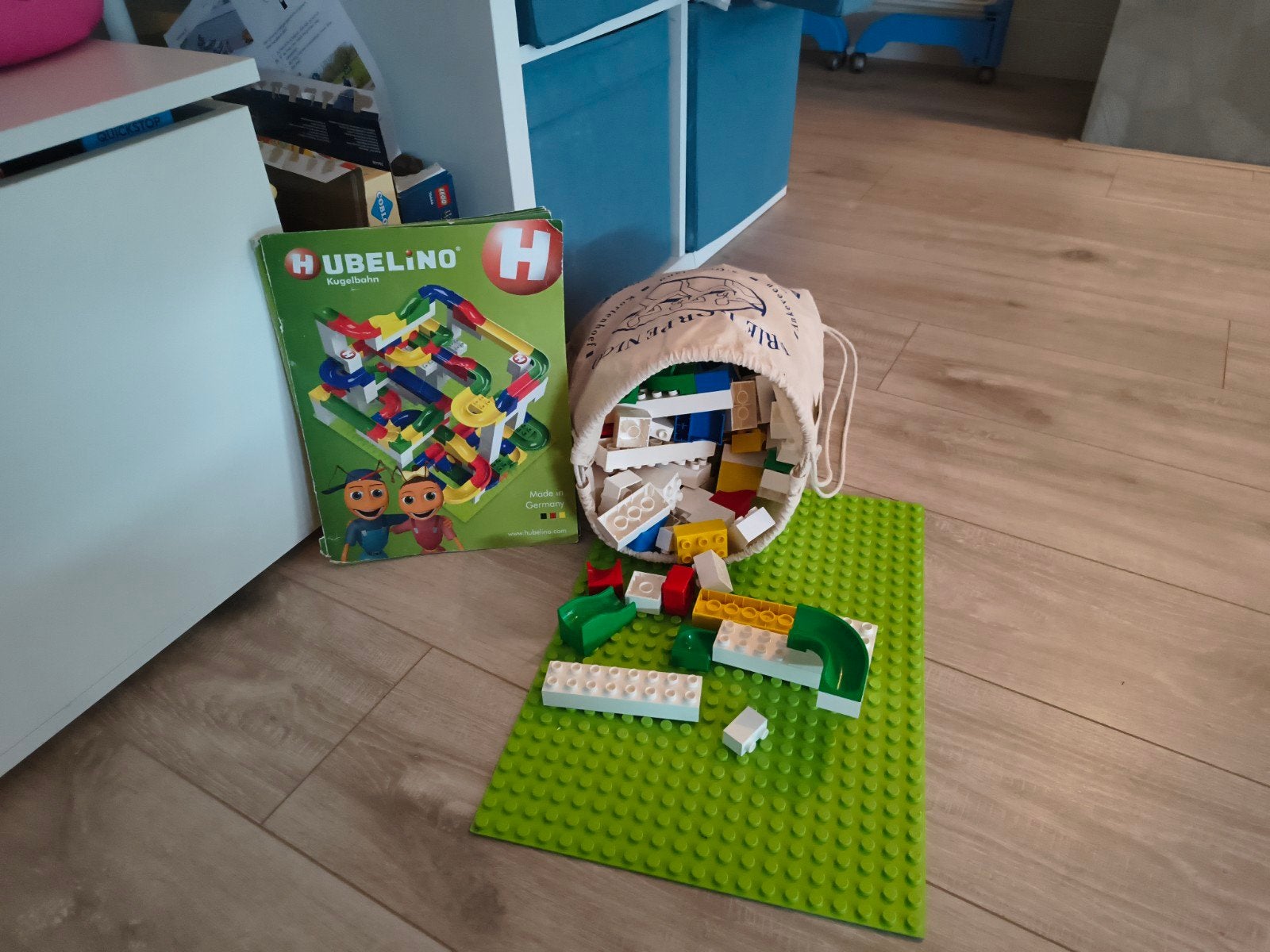 Hubelino knikkerbaan en bouwblokken set, Ophalen, Gebruikt, Overige merken