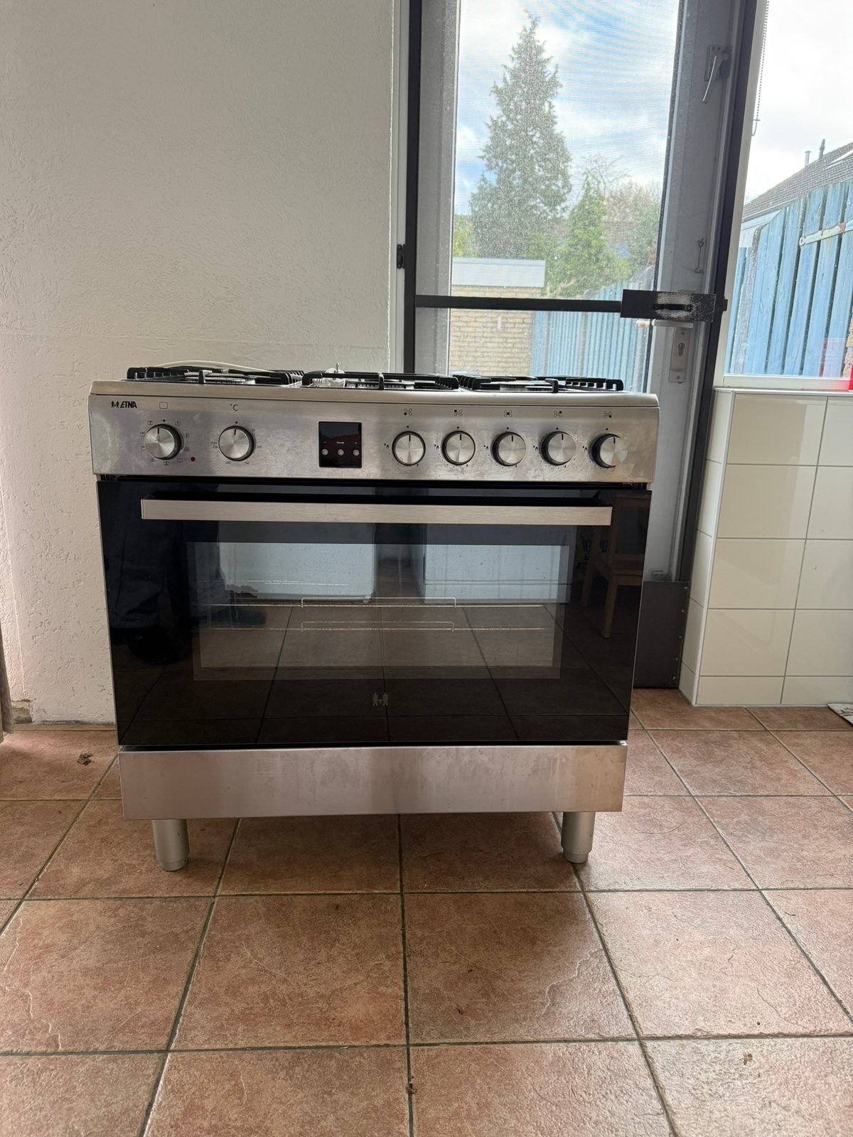 ETNA FG190RVS Gas/Elektrisch Fornuis 90 cm – RVS –, Witgoed en Apparatuur, Fornuizen, Ophalen, Gebruikt, Hete lucht, 60 cm of meer
