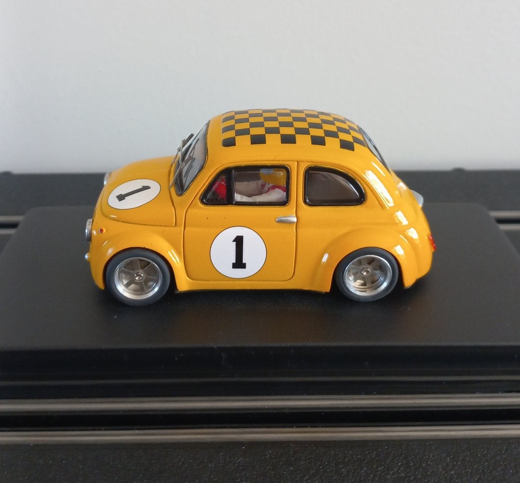 PRS slotcar Fiat 500 Resin geel, Overige merken, Racebaan, Nieuw, Ophalen of Verzenden