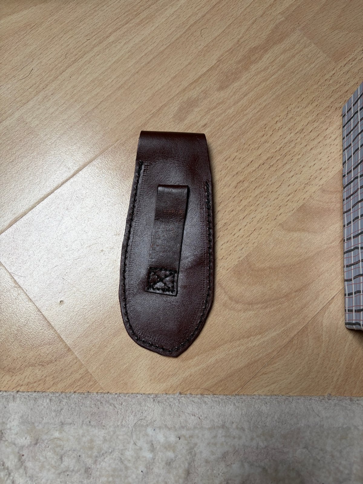 Leren zakmes foudraal - Bruin, Ophalen, Gebruikt