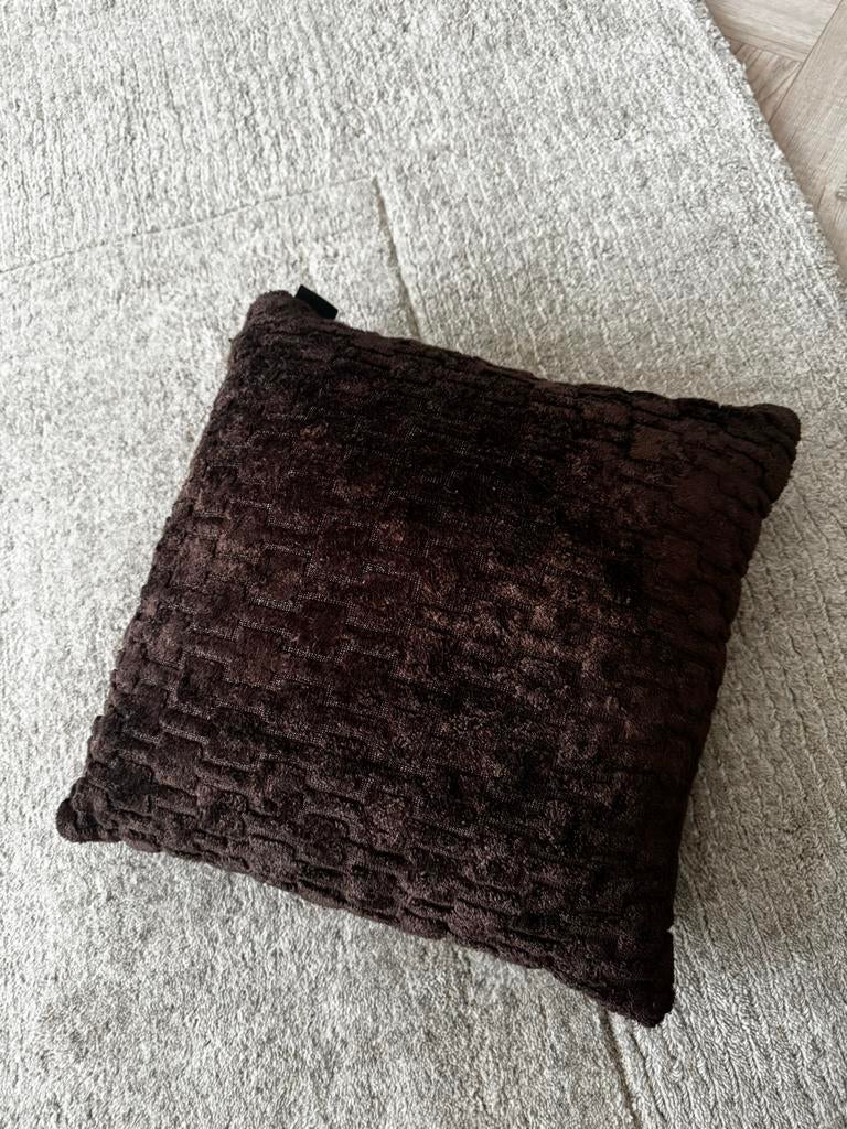 Studio LIVIT sierkussen Rosebery (45x45 cm) donkerbruine, Ophalen of Verzenden, Zo goed als nieuw, Bruin, Vierkant