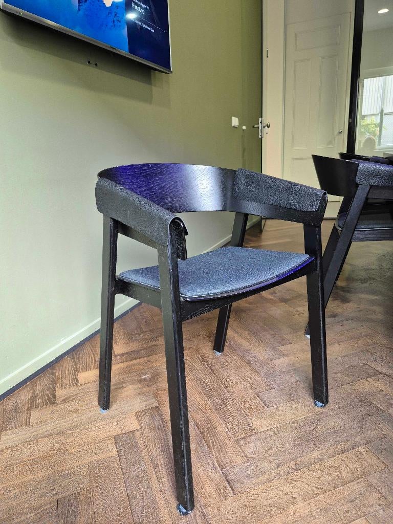 set van 8 zwarte vergader stoelen, Ophalen, Gebruikt, Zwart, Scandinavisch