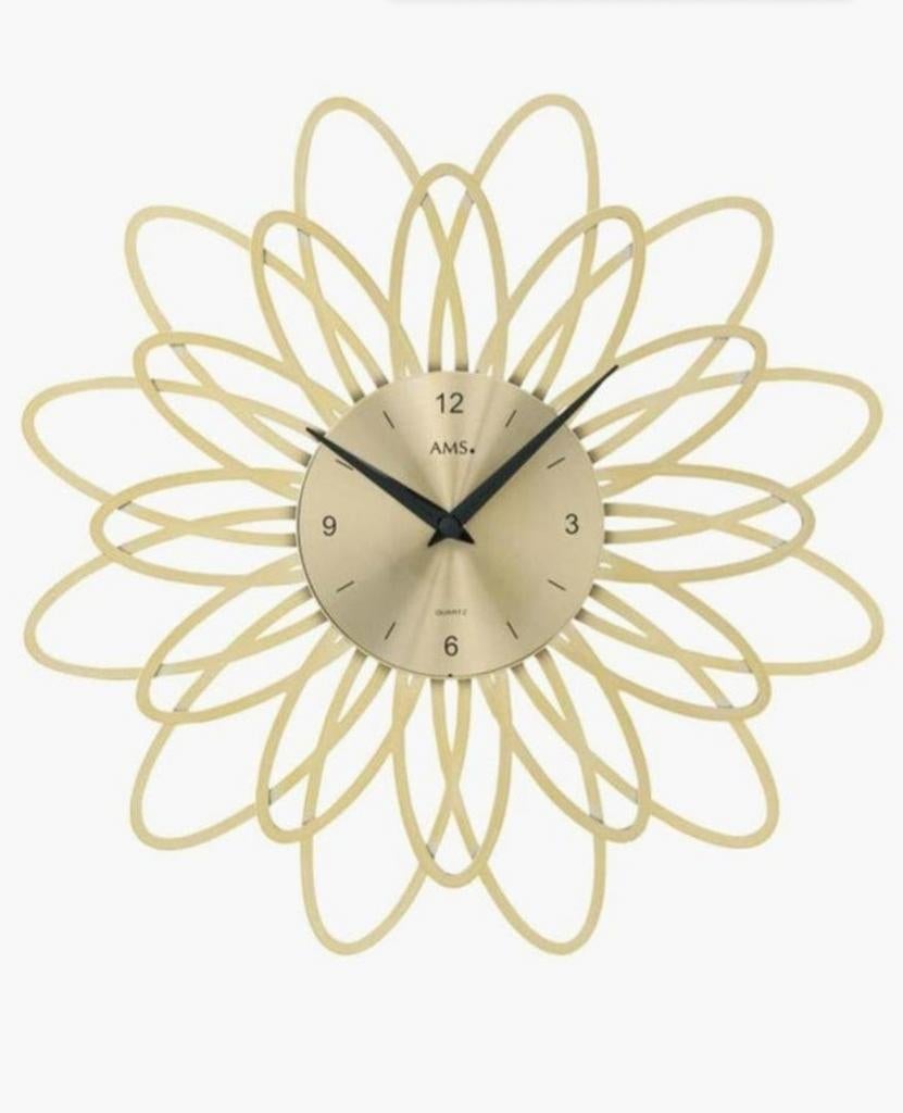 Nieuw AMS Wandklok Gouden Kleur, Ophalen of Verzenden, Nieuw, Wandklok