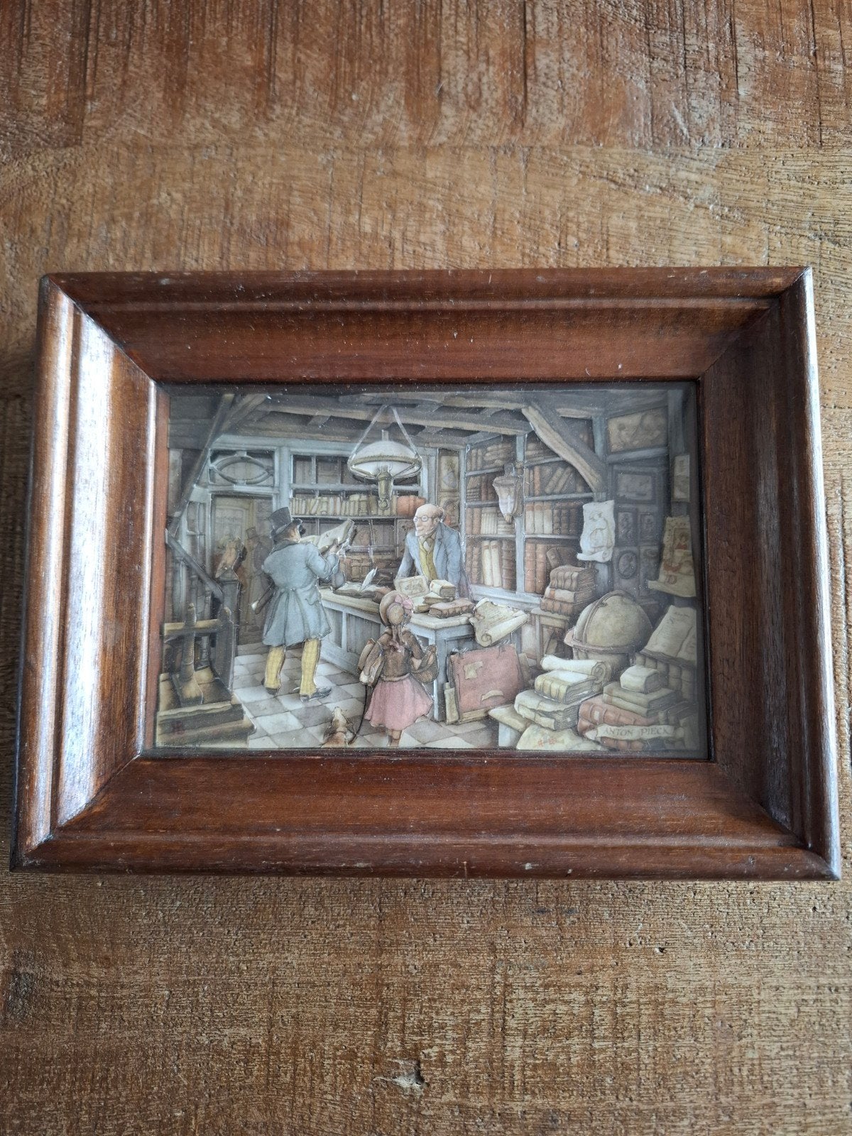 Anton Pieck 3D Papierreliëf - De Boekhandel, Ophalen of Verzenden