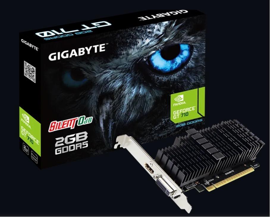 Gigabyte Geforce GT710 - GV-N710D5SL-2GL 2GB DDR5, Computers en Software, Videokaarten, Ophalen of Verzenden, HDMI, PCI, Nvidia