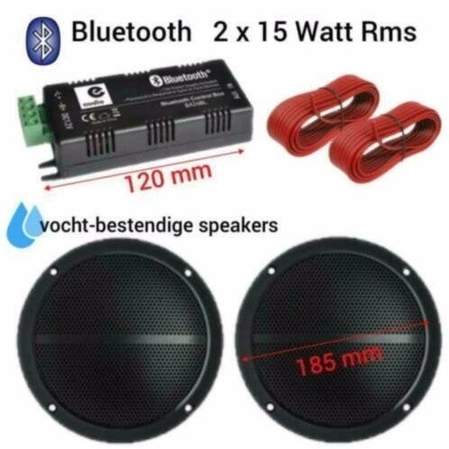 Bluetooth Vochtbestendige luidspreker set Zwart 2x 16,5Cm [K