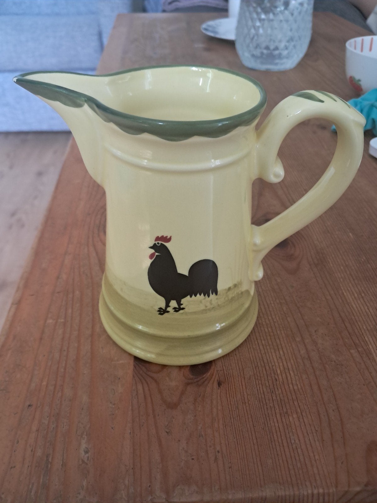 Zeller Fayencerie Melkkan met haan, handbemalt, Ophalen of Verzenden