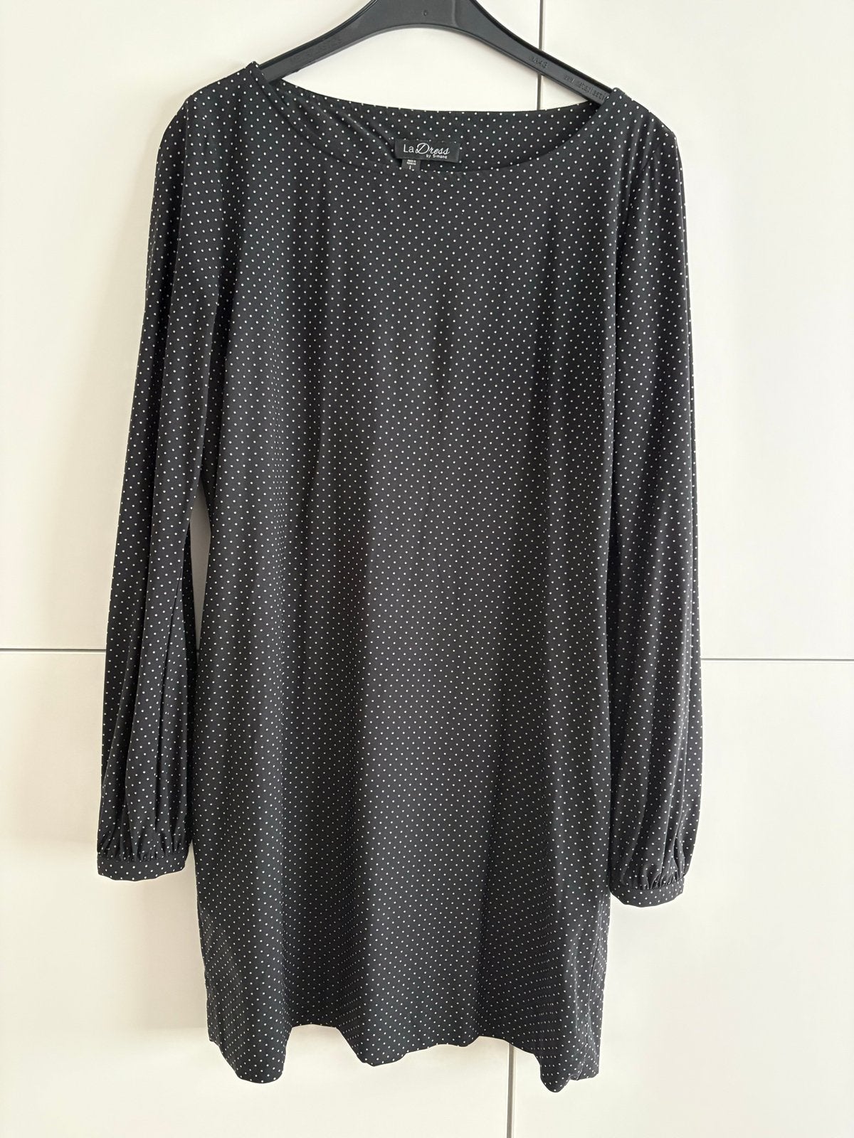 Zwarte jurk/tuniek met stippen van La Dress, Zwart, Maat 42/44 (L), Ophalen of Verzenden, Zo goed als nieuw