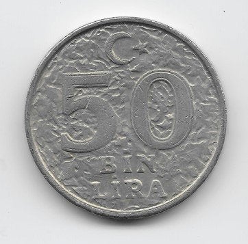 Turkije 50 bin lira 1998 KM# 1056, Ophalen of Verzenden, Midden-Oosten, Losse munt