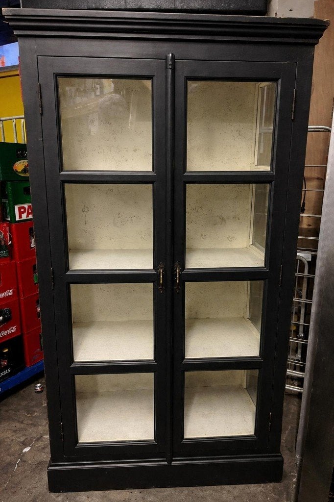 Vitrine kast massief kleur zwart, Antiek en Kunst, Antiek | Meubels | Kasten, Ophalen