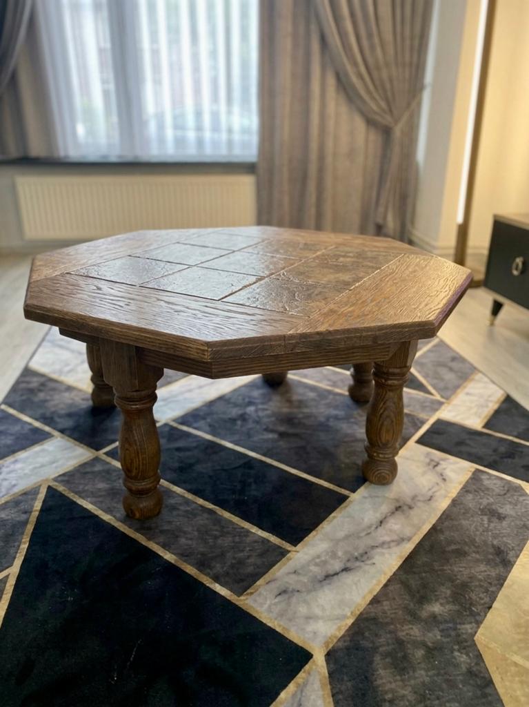 salontafel met tegels - Achthoekig, Ophalen, Gebruikt, 100 tot 150 cm, 50 tot 75 cm