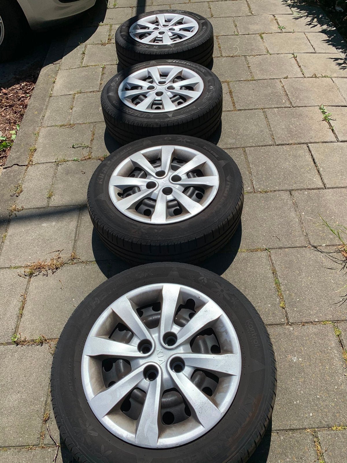 4x Kia Rio Autobanden met velgen, Ophalen of Verzenden, Gebruikt