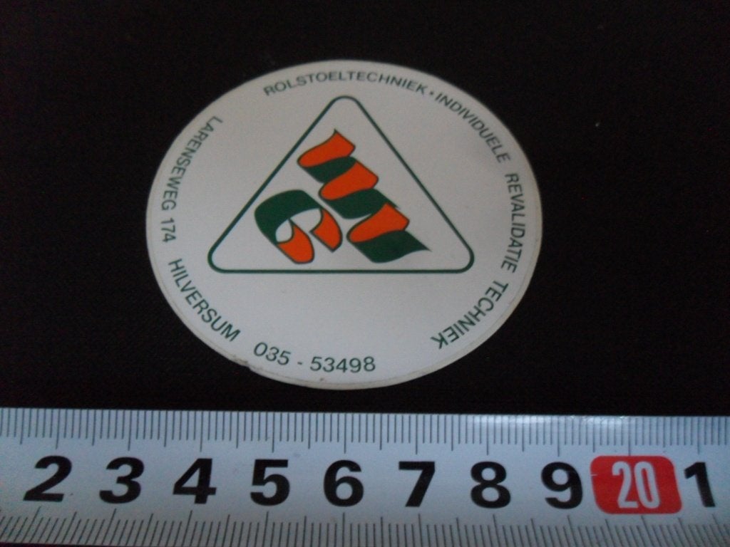 sticker Hilversum Rolstoeltechniek  Larenseweg 174, Ophalen of Verzenden, Zo goed als nieuw