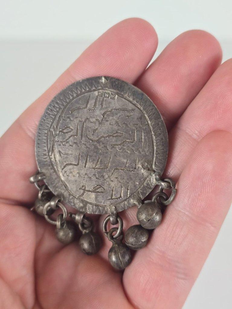 Schitterend Zar amulet koran vers, zilver, Egypte, jaren '30, Antiek en Kunst, Ophalen of Verzenden