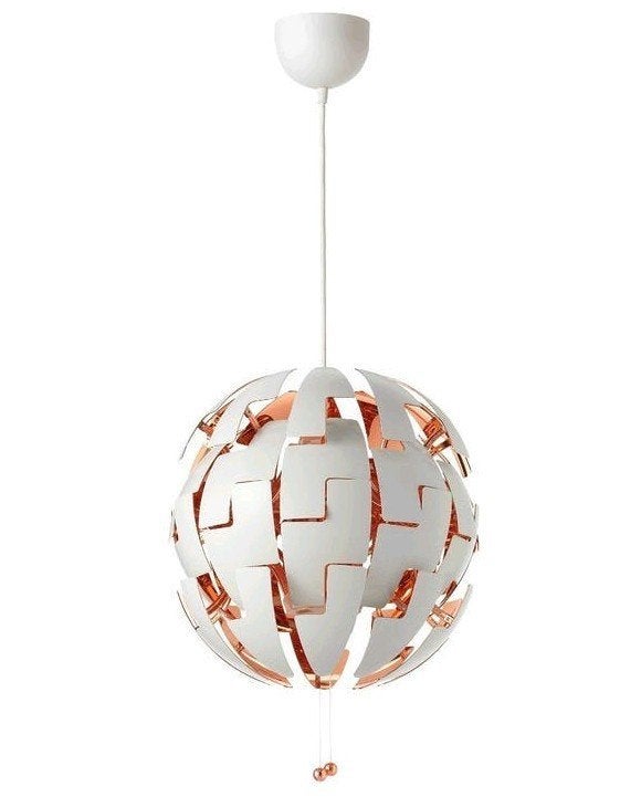 Mooie IKEA PS 2014 lamp wit/koperkleur - uitvouwbaar design, Ophalen, Kunststof, E27 (groot), Zo goed als nieuw