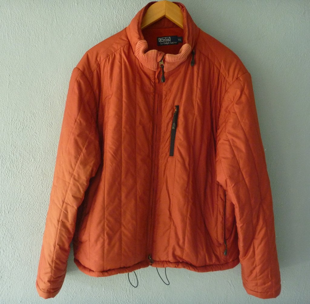 Vintage Polo by Ralph Lauren Gewatteerd Jack Maat XL, Ophalen of Verzenden, Zo goed als nieuw, Maat 52/54 (L), Oranje