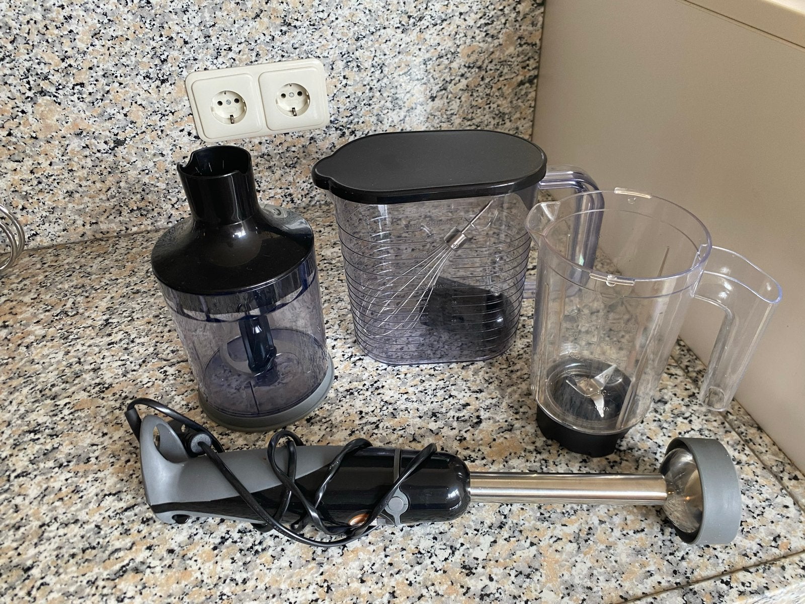 Philips Staafmixer 650W met accessoires zgan, Witgoed en Apparatuur, Blenders, Ophalen, Zo goed als nieuw, Blender