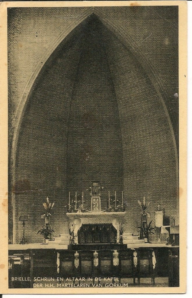 Ansichtkaart Brielle, Schrun en Altaar in de Kapel, Verzamelen, Ansichtkaarten | Nederland, Ophalen of Verzenden, 1920 tot 1940