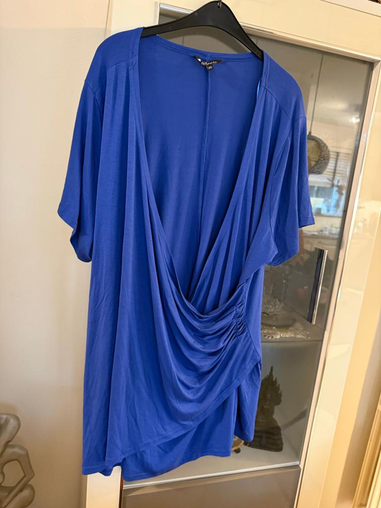 Blauwe MS Mode tuniek/top, maat 3XL maat 52, Kleding | Dames, Grote Maten, Ophalen of Verzenden, Zo goed als nieuw, Blauw, Blouse of Tuniek