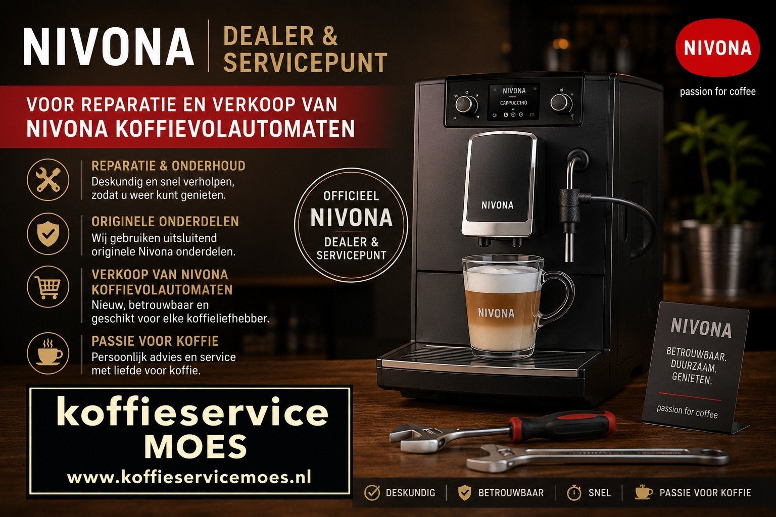 Nivona Dealer en servicepunt Drenthe, 10 kopjes of meer, Ophalen of Verzenden, Koffiemachine